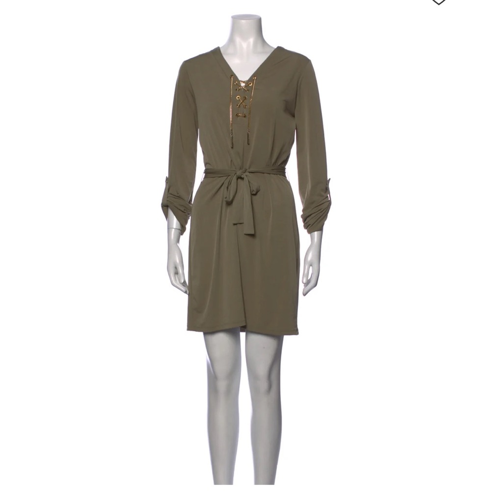 NWOT Michael Kors - dark green dress with chain accents